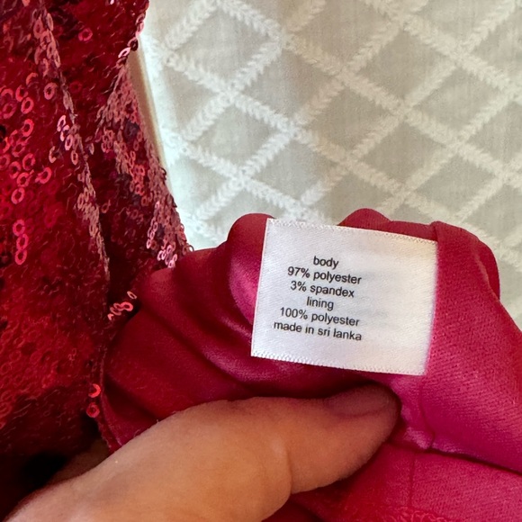 Lane Bryant Dark Pink Sequins Stretch Knee Length Skirt, 26 - Picture 3 of 5